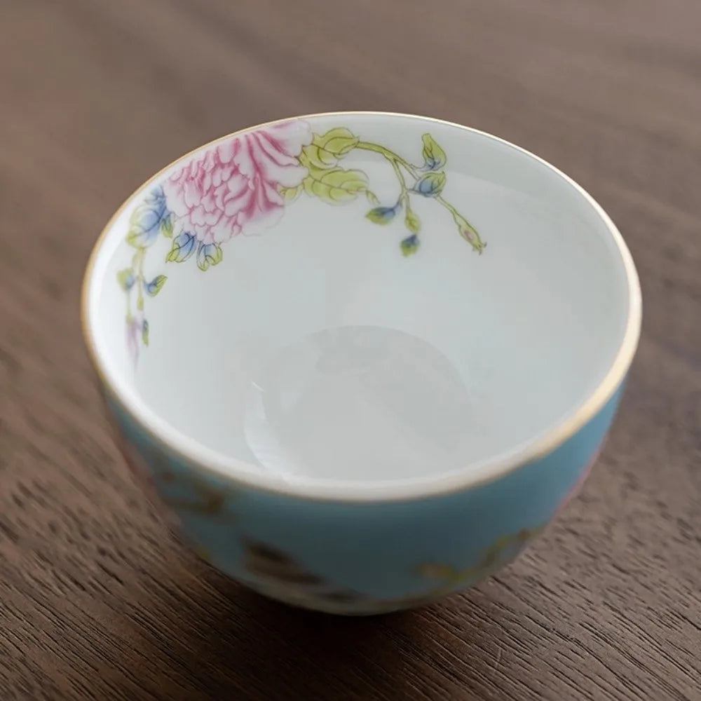 6pcs/set Kung Fu Tea Set Flower Tea Cup 65ml Chinese Style