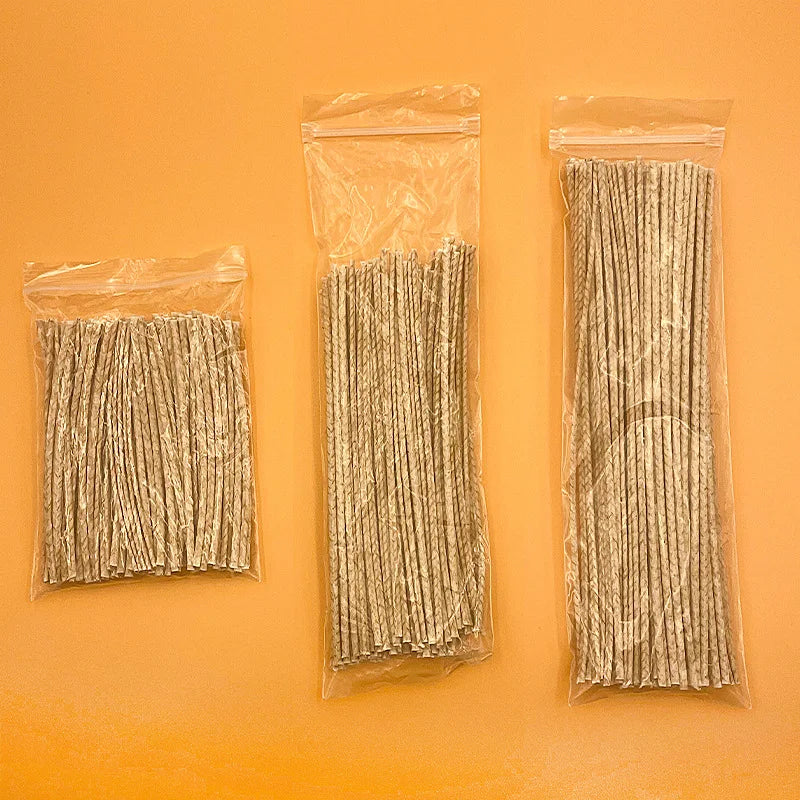 100-Pack Smokeless Waxed Cotton Candle Wicks — No Stand