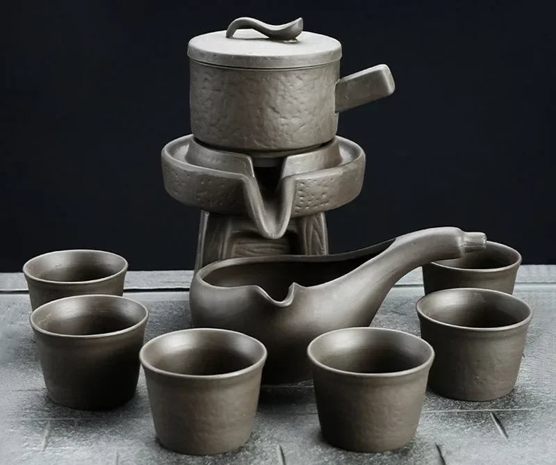 8 Pcs Set Semi Automatic Tea Sets Chinese  Ceramic