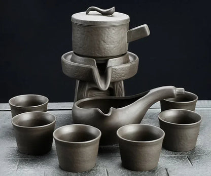 8 Pcs Set Semi Automatic Tea Sets Chinese  Ceramic