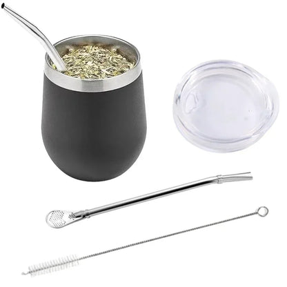 Yerba Mate Gourd & Bombilla Set — Double-Wall Steel