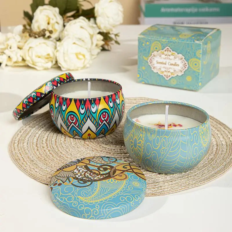 Dried Flower Soy Wax Candle in Tin