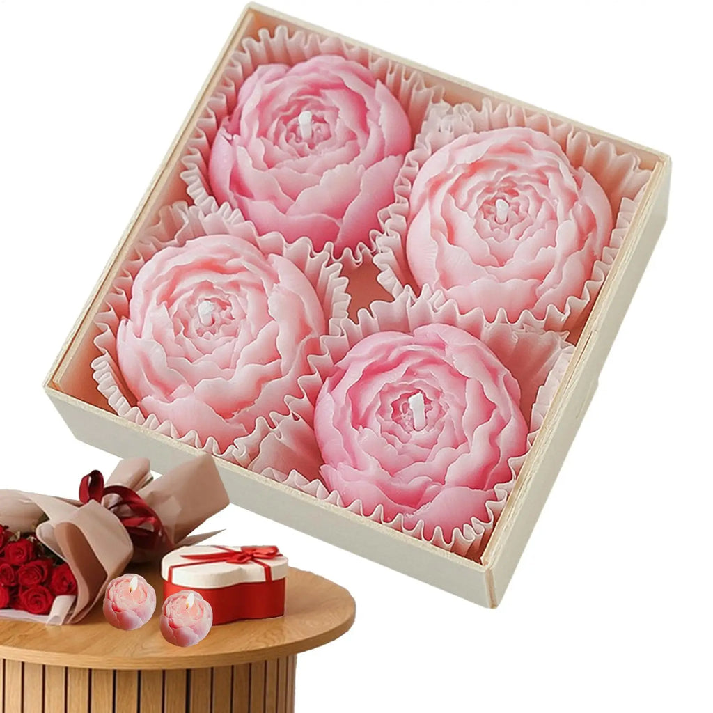 4-Piece Rose Soy Wax Candle Set - Your Ritual Hub 
