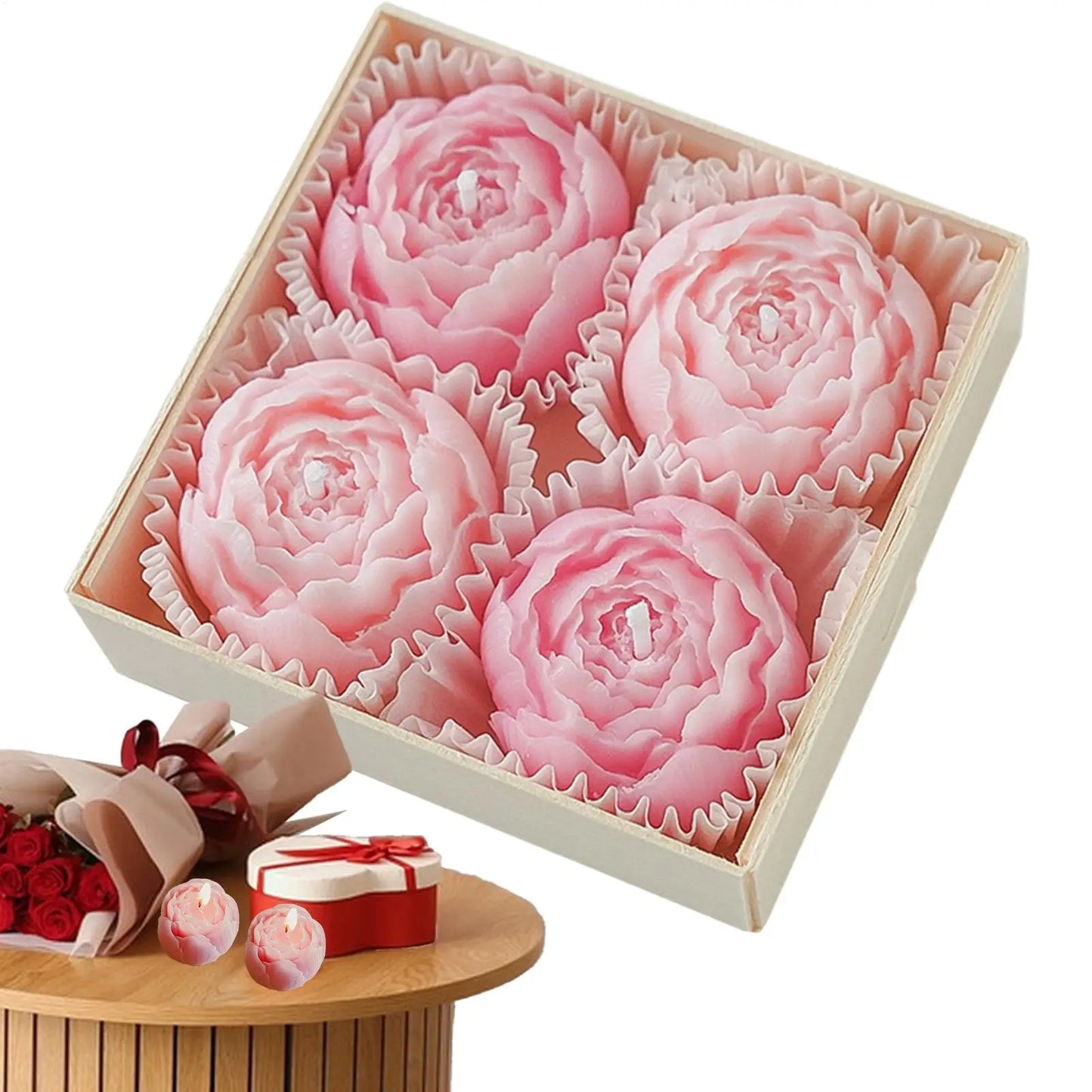 4-Piece Rose Soy Wax Candle Set