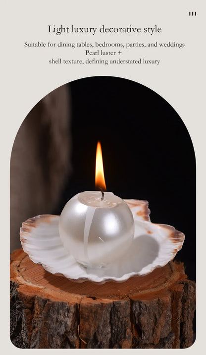 1PC Ocean Wind Pearl Shell Scented Candle Ins Wind High Value Scented Candle Souvenir Home Party Scene Decoration