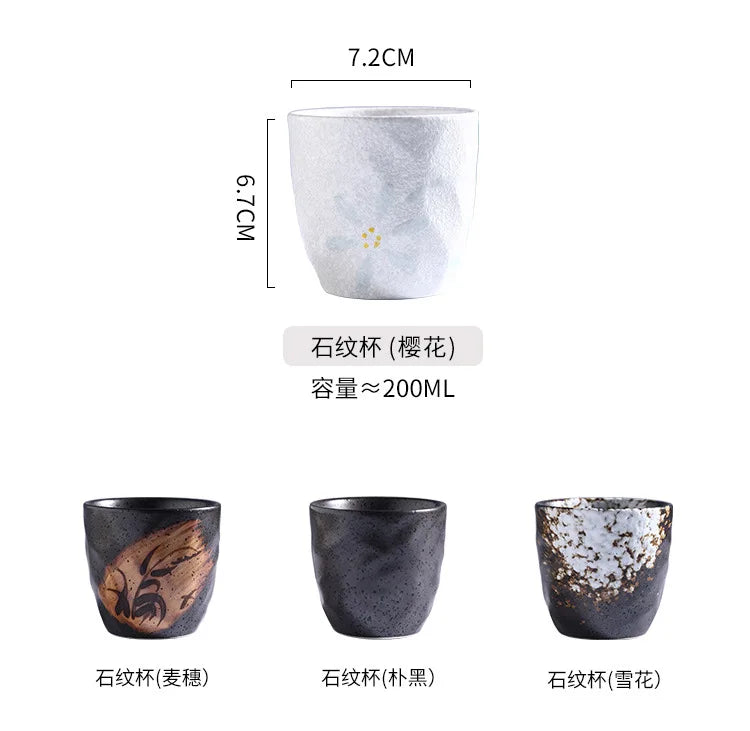 180ml Japanese tea cup coffee cup matcha handy retro ceramic coarse pottery cup - Your Ritual Hub 