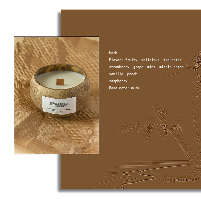 Coconut Shell Aromatherapy Candle Essential Oil Fragrance Premium Plant Wax - Your Ritual Hub 