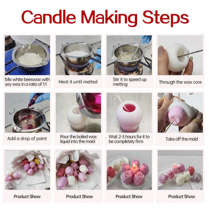 Rose Flower Silicone Candle & Soap Mold