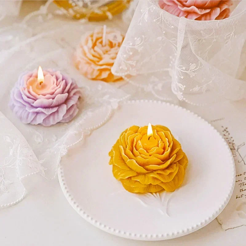 3D Carnation Flower Candle Home Decoration