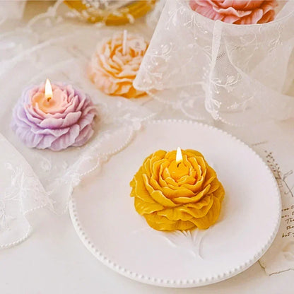 3D Carnation Flower Candle Home Decoration