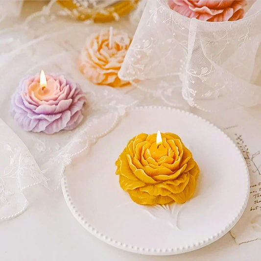 3D Carnation Flower Candle Home Decoration