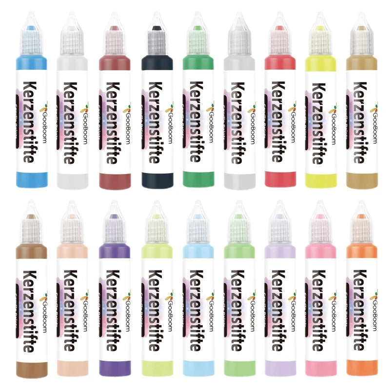 3D Candle Paint Pen Set – 18 Colors for DIY Candle Decorating & Craft Art