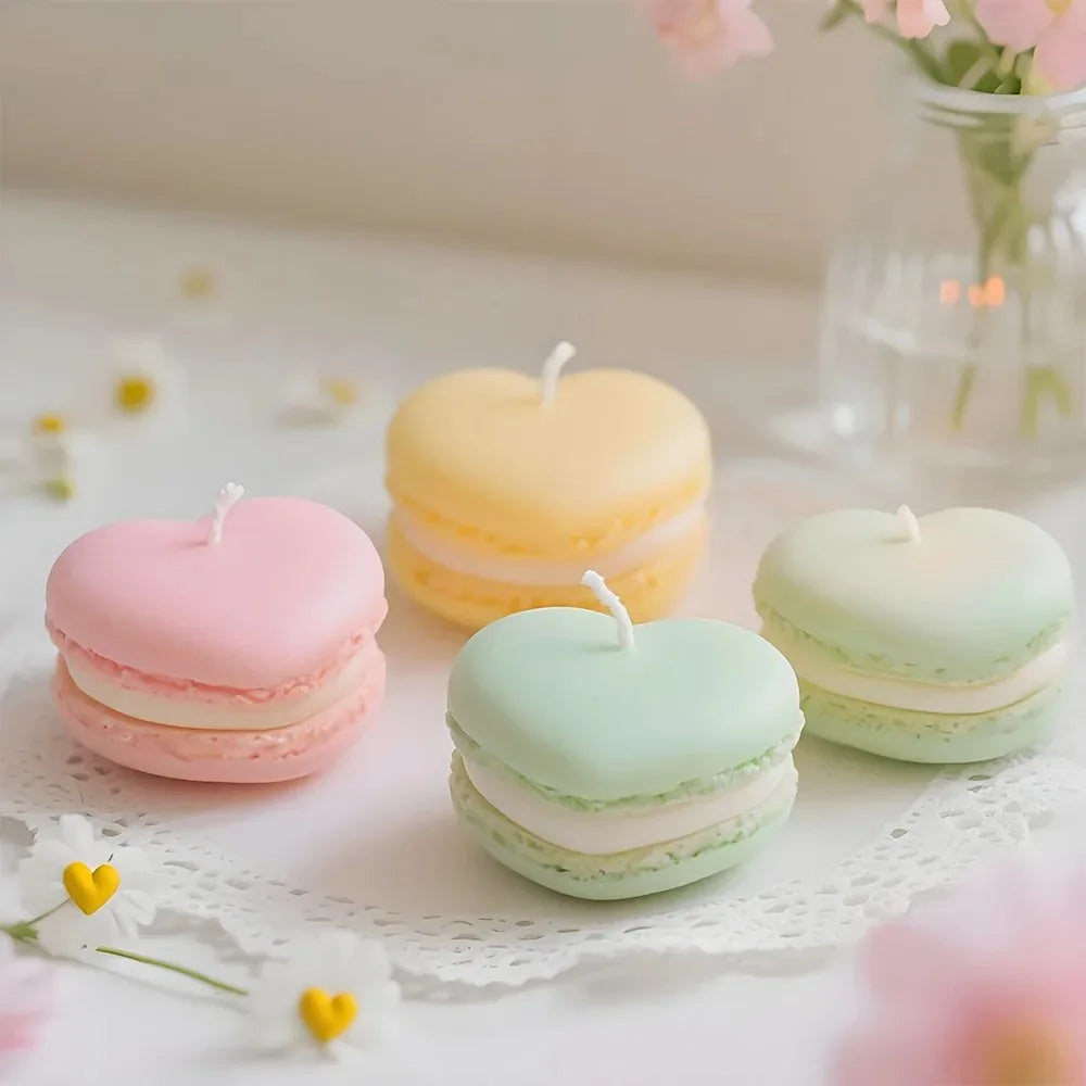 Macaron-Shaped Scented Soy Wax Candles — 1/5pcs