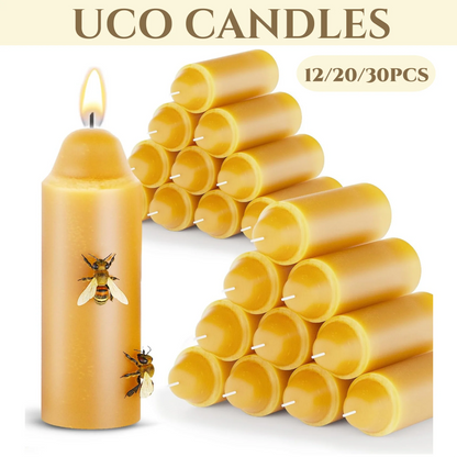 12-30PCS Beeswax Candles Emergency Candles Handmade Pilliar Candles Smokeless
