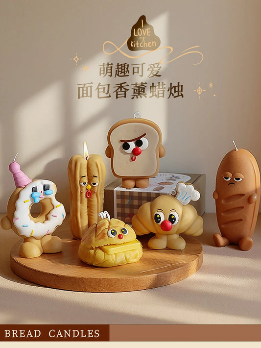 Bread-Shaped Scented Candles — Milk & Coffee Fragrance