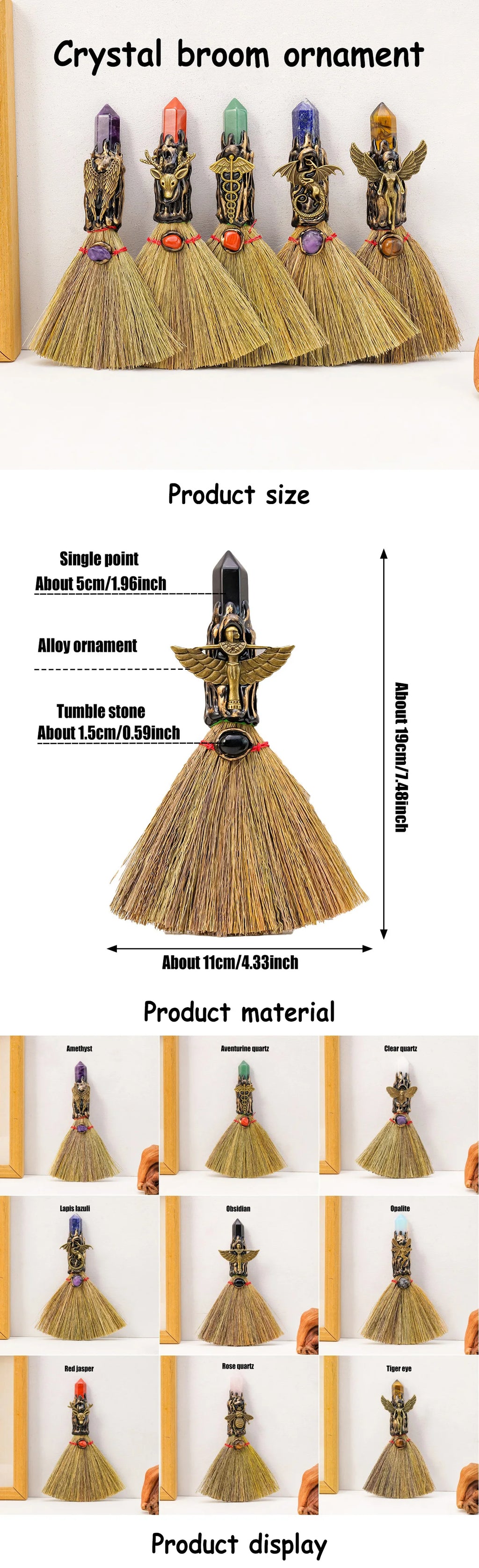 Natural Crystal Wand — Cleansing & Energy Purification Broom | Your Ritual Hub