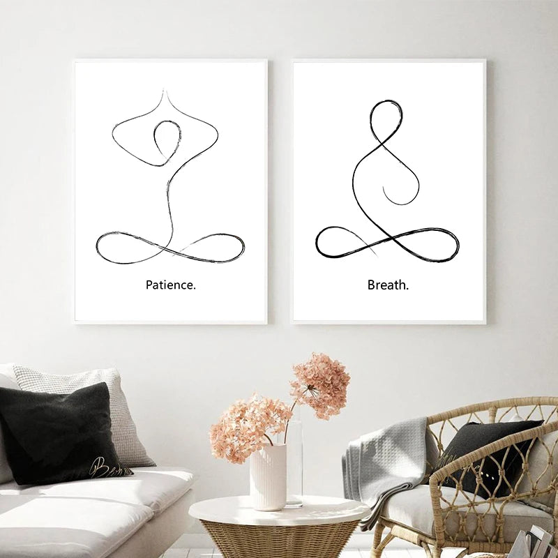 Yoga Wall Art Print Meditation Poster Yoga Symbol Breath Quote - Your Ritual Hub 