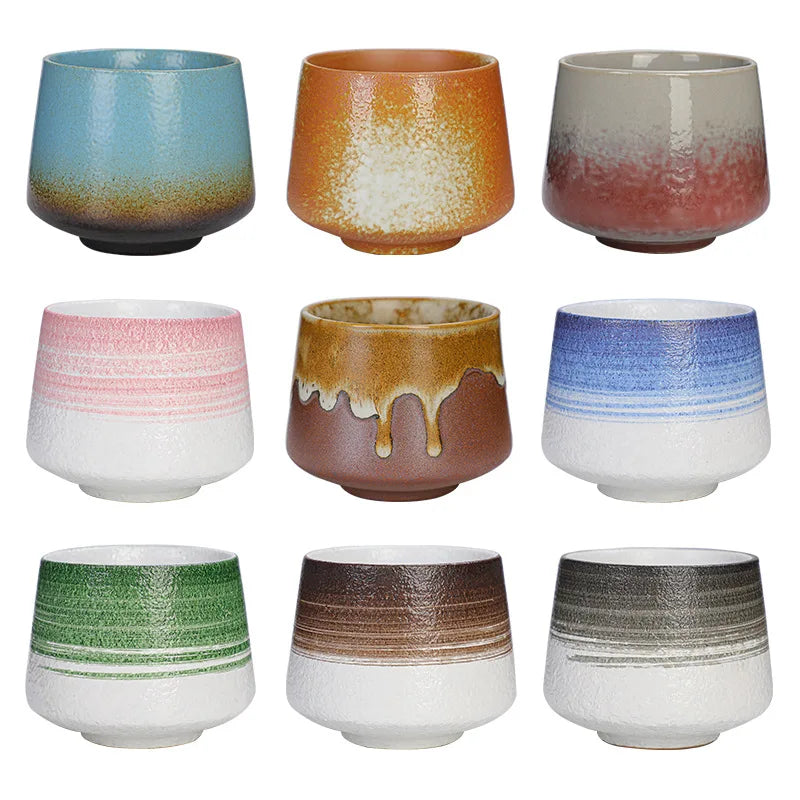Retro Colorful Tea Cups 200ml Cute Coarse Ceramic Coffee Mugs - Your Ritual Hub 