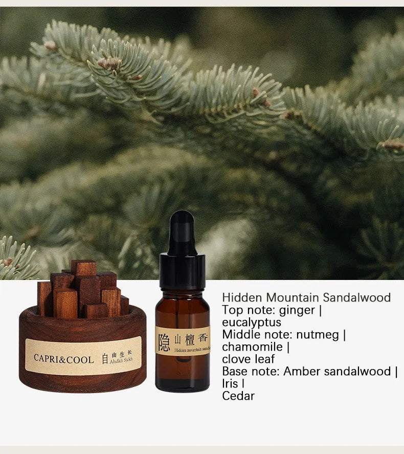 Natural Essential Oil Black Walnut Wood Stick Diffuser – Premium Passive Aromatherapy Set with Pure Botanical Oils