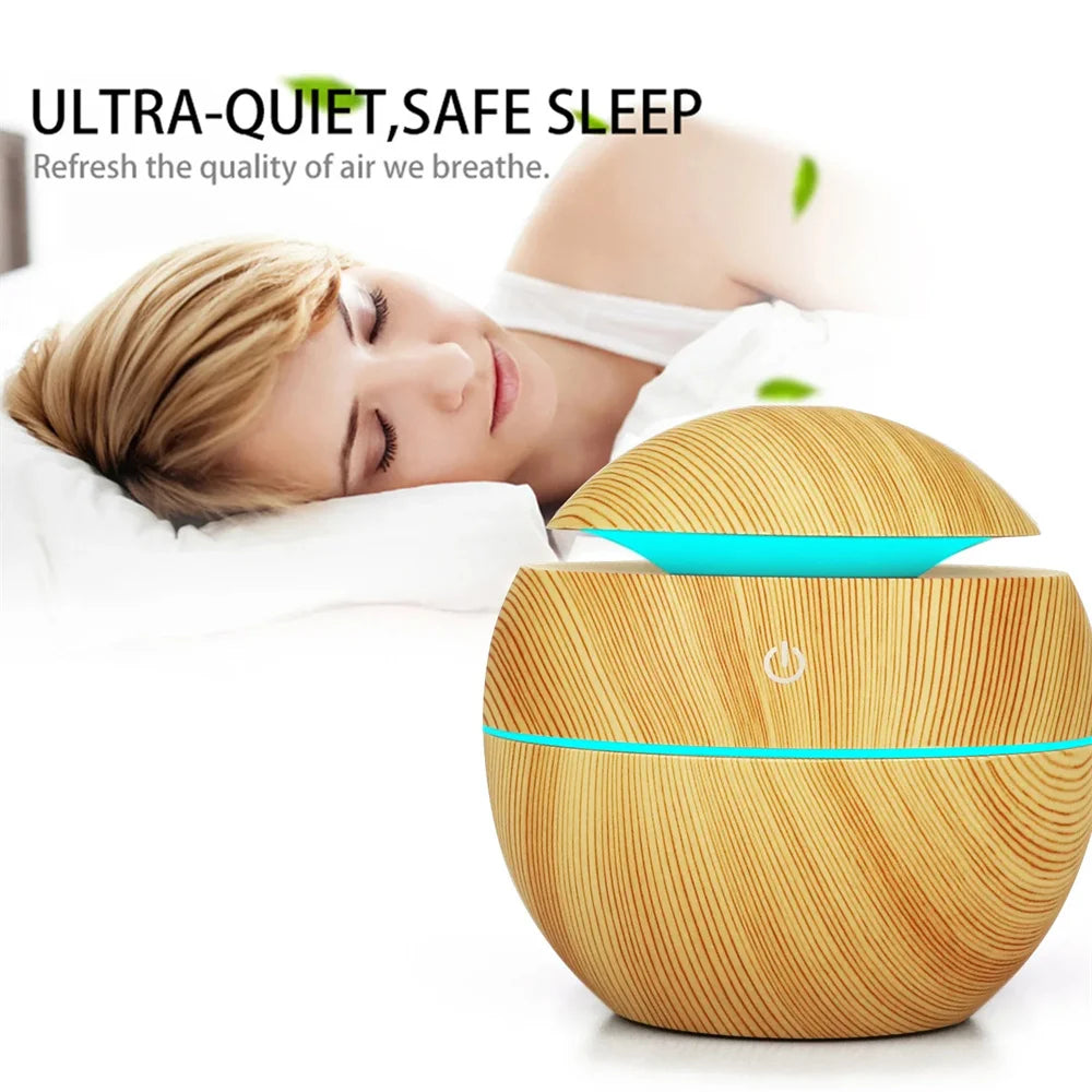 Humidifier Electric Air Aroma Diffuser Wood Ultrasonic Air Humidifier Essential Oil Aromatherapy - Your Ritual Hub 