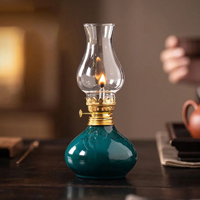 Traditional Ceramic Butter Oil Lamp - Aromatic Incense Burner and Ambient Night Light - Your Ritual Hub 