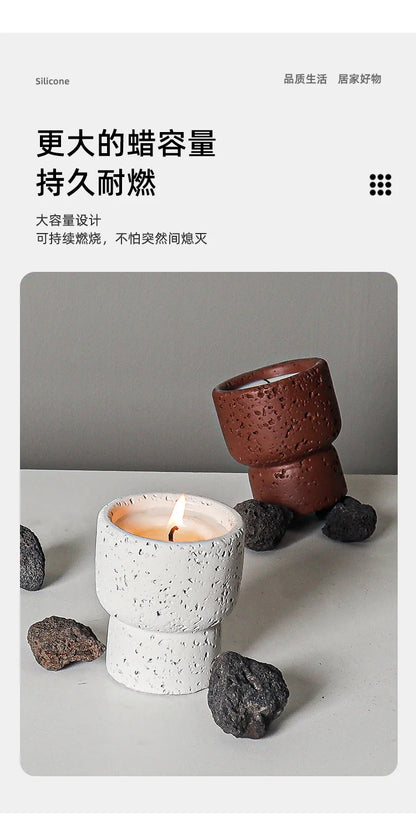 European style simple cement household scented candle empty cup