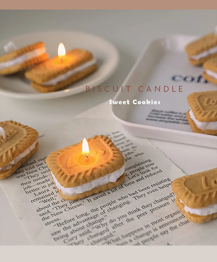 Söta handgjorda kexljus doftljus aromaterapi sojavaxljus bröllopsfödelsedagsljus fest heminredning