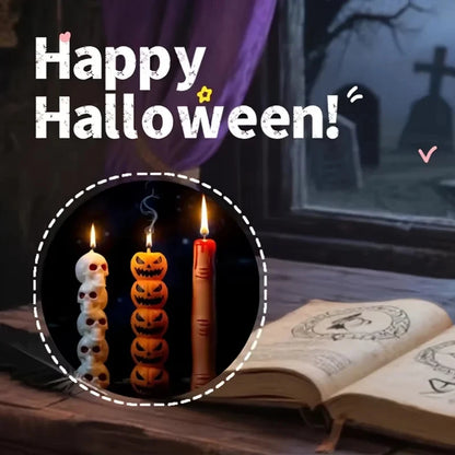 1/3 st Halloween doftljus långa, gotiska sojavaxdekorationer för fest, hem, festlig atmosfär, prydnader, presenter