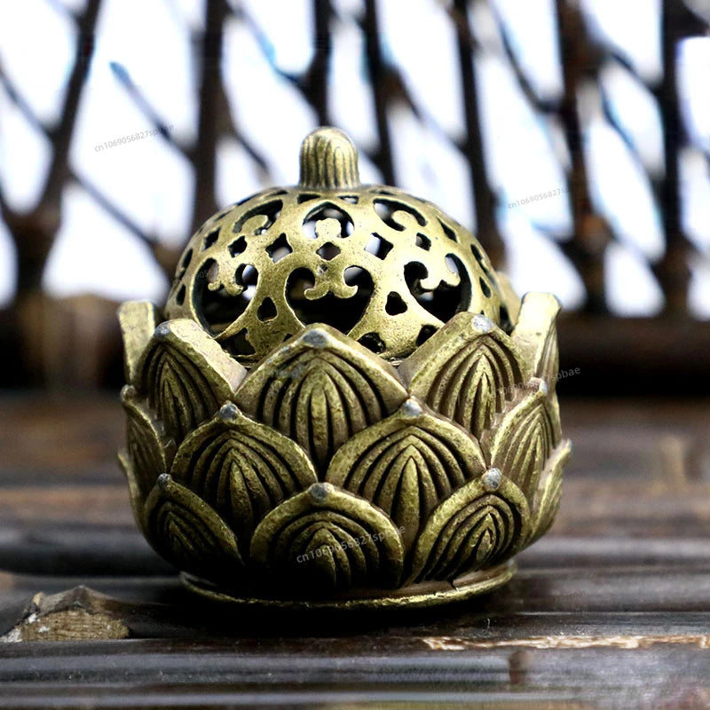 Lotus-Räuchergefäß – Archaische Kupferlegierung, 6 Varianten
