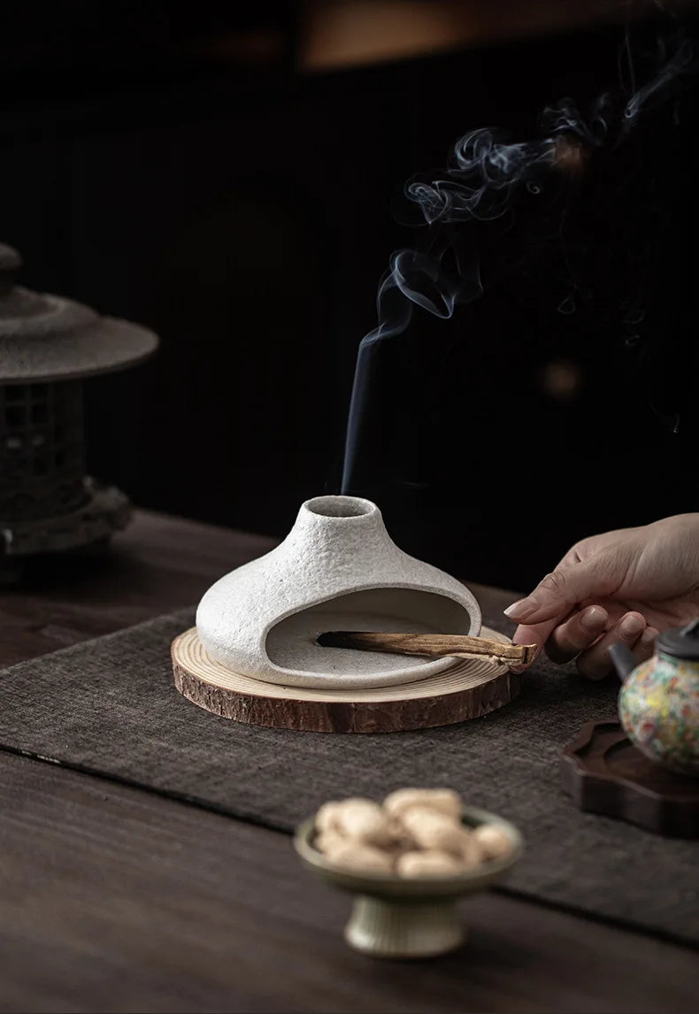 Small Chimney Fireplace Ceramic Aroma Diffuser Incense Burner Aroma Burner - Your Ritual Hub 