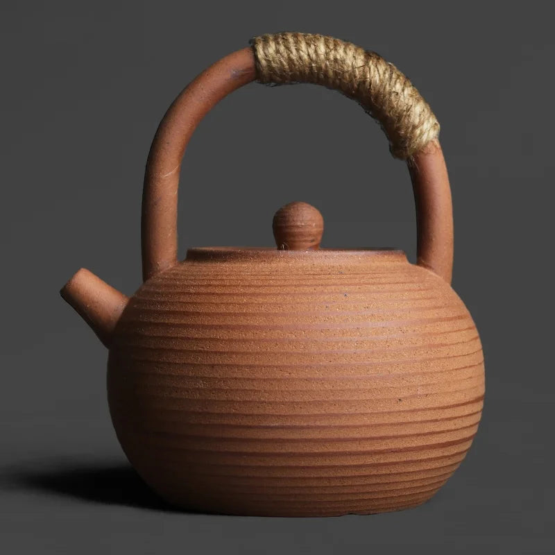 Handmade Coarse Pottery Kung Fu Teapot – Retro Japanese Style Ceramic Tea Maker