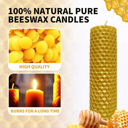 10-Pack Handmade Beeswax Honeycomb Taper Candles