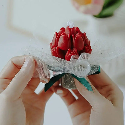 Handmade Tulip Bouquet Soy Wax Candle