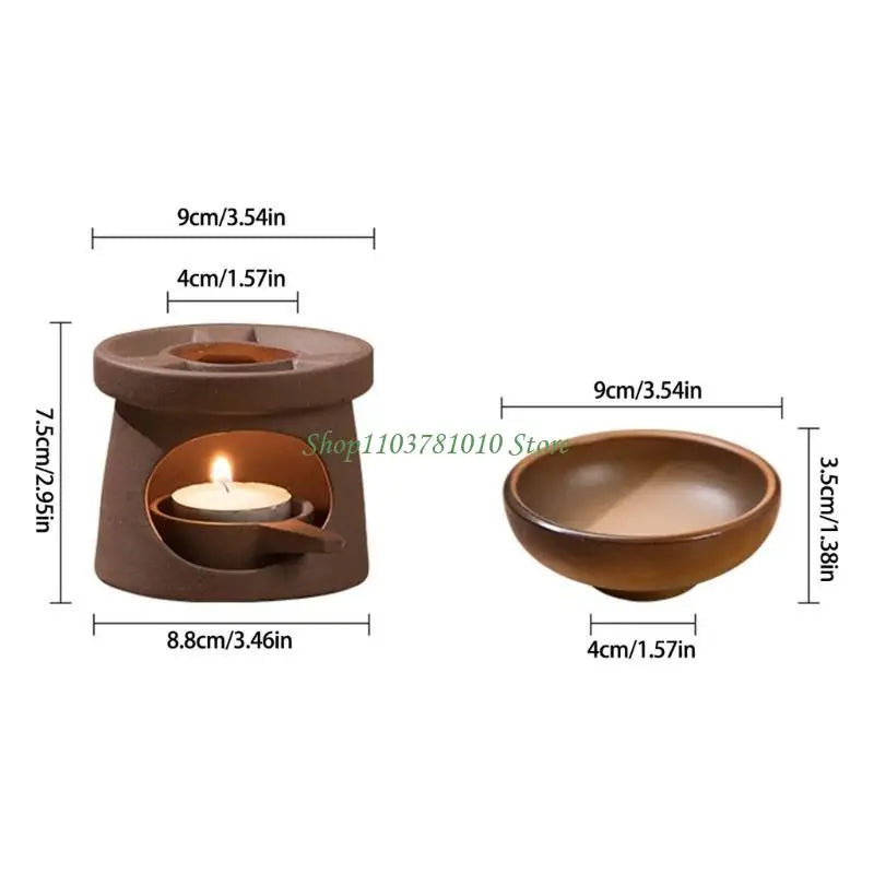 Ceramic Wax Melt Warmer & Oil Burner Set with Spoon