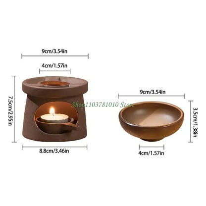 Ceramic Wax Melt Warmer & Oil Burner Set with Spoon