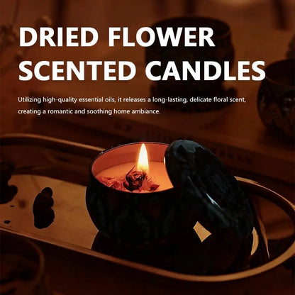 Dried Flower Soy Wax Candle in Tin