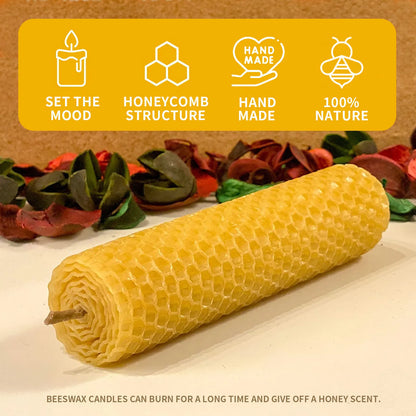 10-Pack Handmade Beeswax Honeycomb Taper Candles