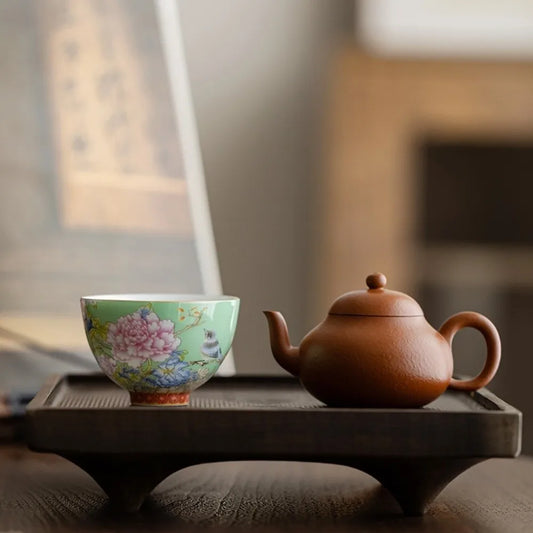 6pcs/set Kung Fu Tea Set Flower Tea Cup 65ml Chinese Style