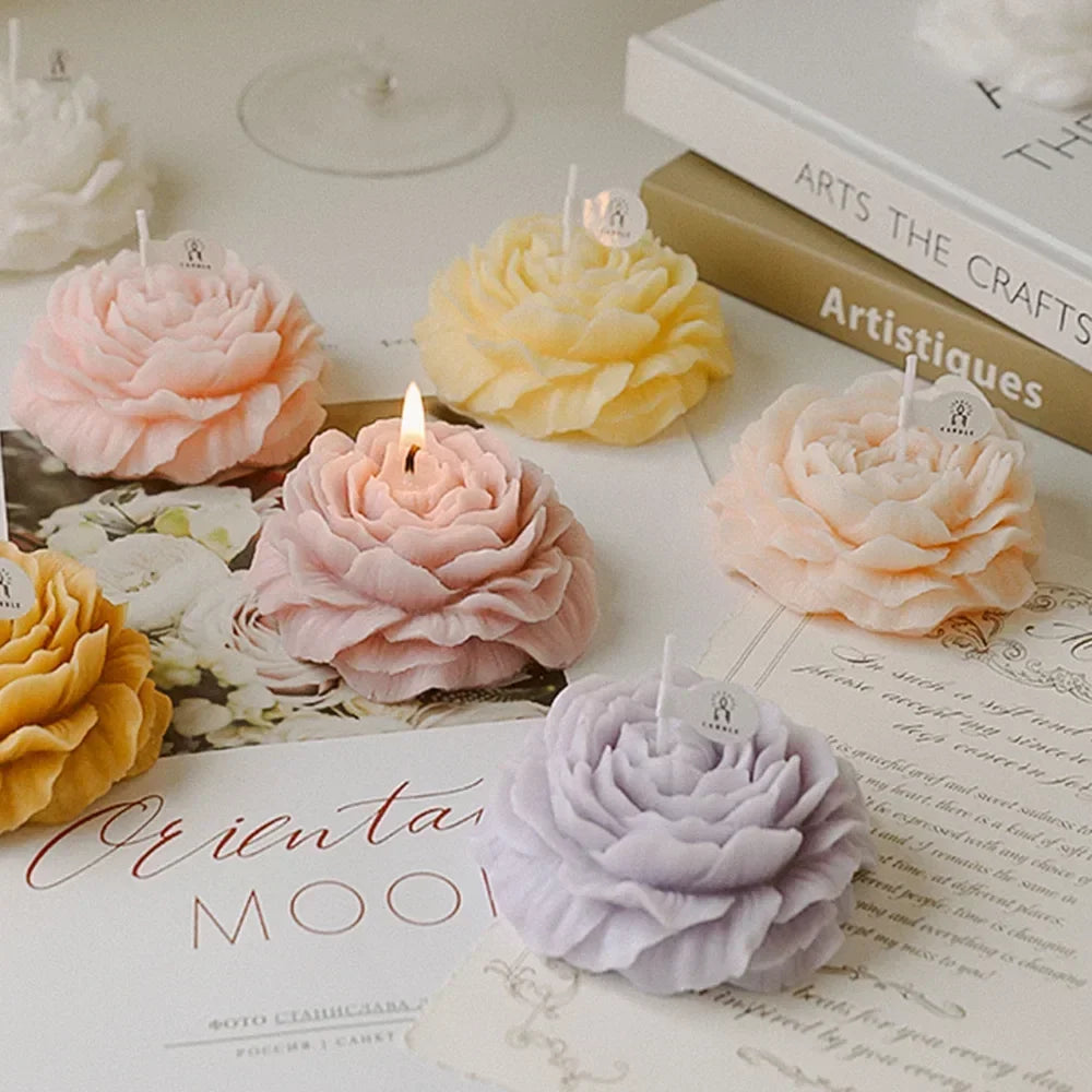 3D Carnation Flower Candle Home Decoration