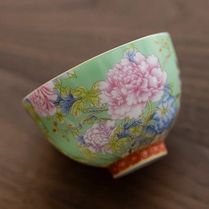 6pcs/set Kung Fu Tea Set Flower Tea Cup 65ml Chinese Style