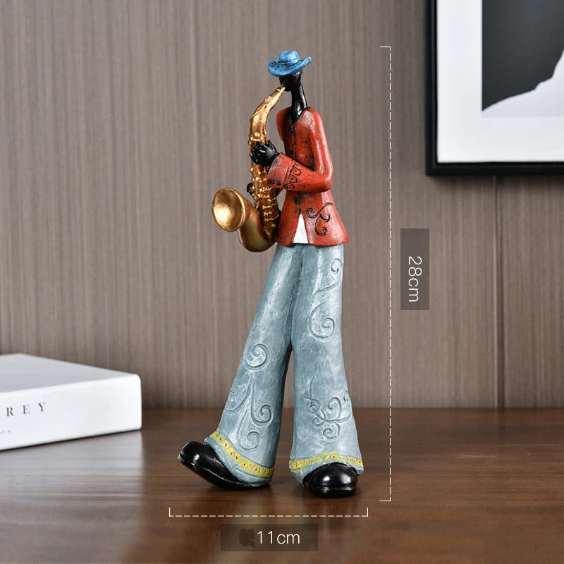 Musician Figurine Sculpture – Neoclassical Resin Statue | Saxophone, Guitar, Organ, Trumpet & Singer