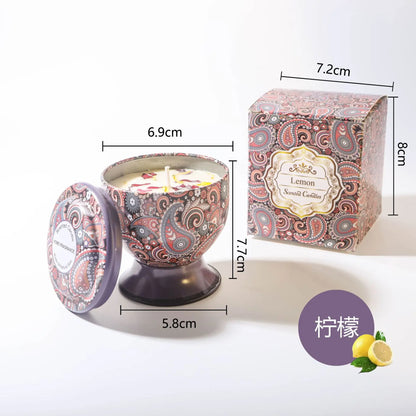 Ljuspresentkit Sojavax Aromaterapi Burk Ljus i Plåtburk Lyxiga Bröllopsgåvor Brudtärna Souvenir för Gäster Heminredning