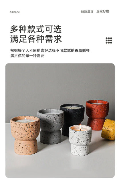 European style simple cement household scented candle empty cup