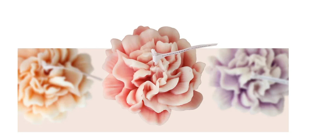 3D Carnation Flower Candle Home Decoration