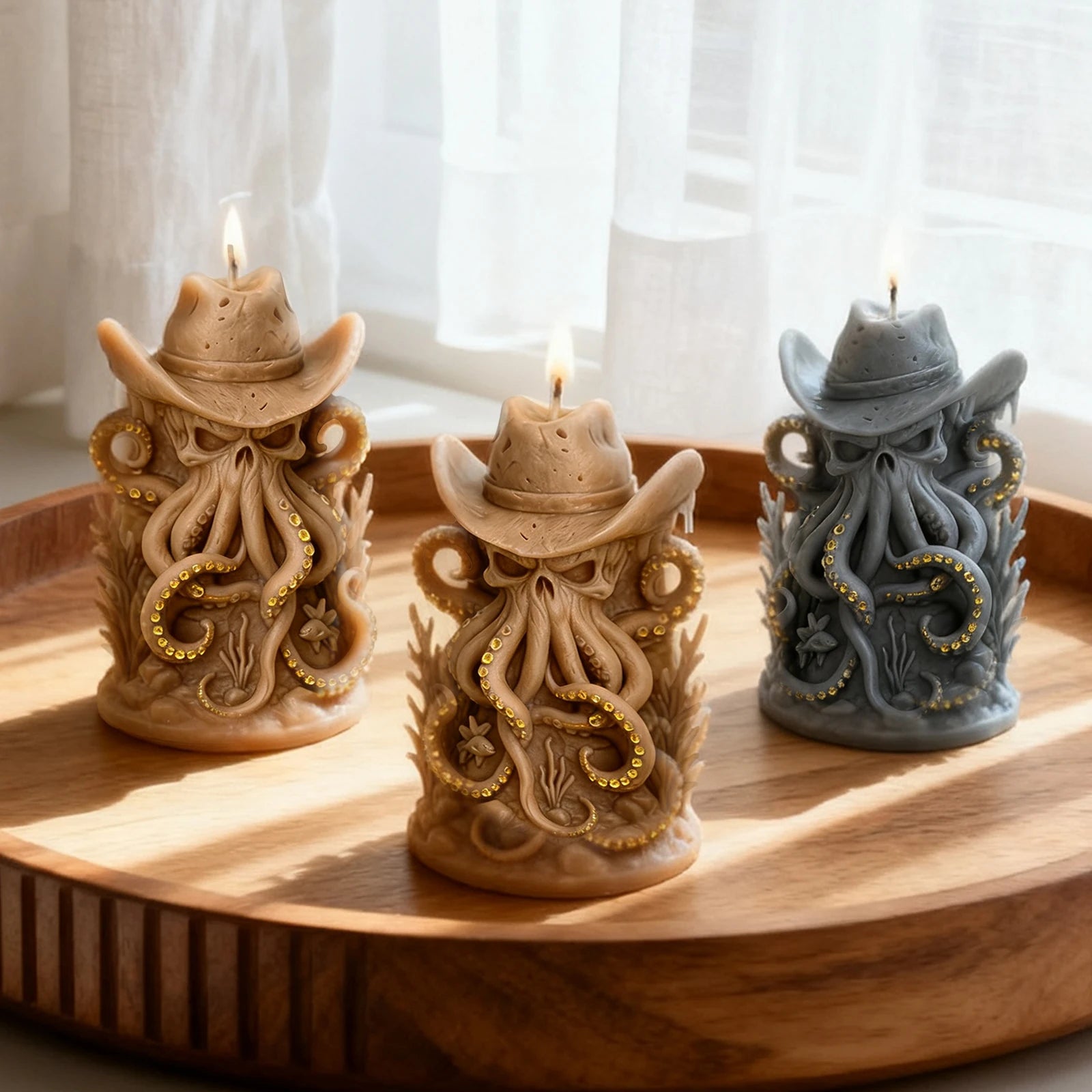 Octopus Cowboy Art Candle Mold - Your Ritual Hub 