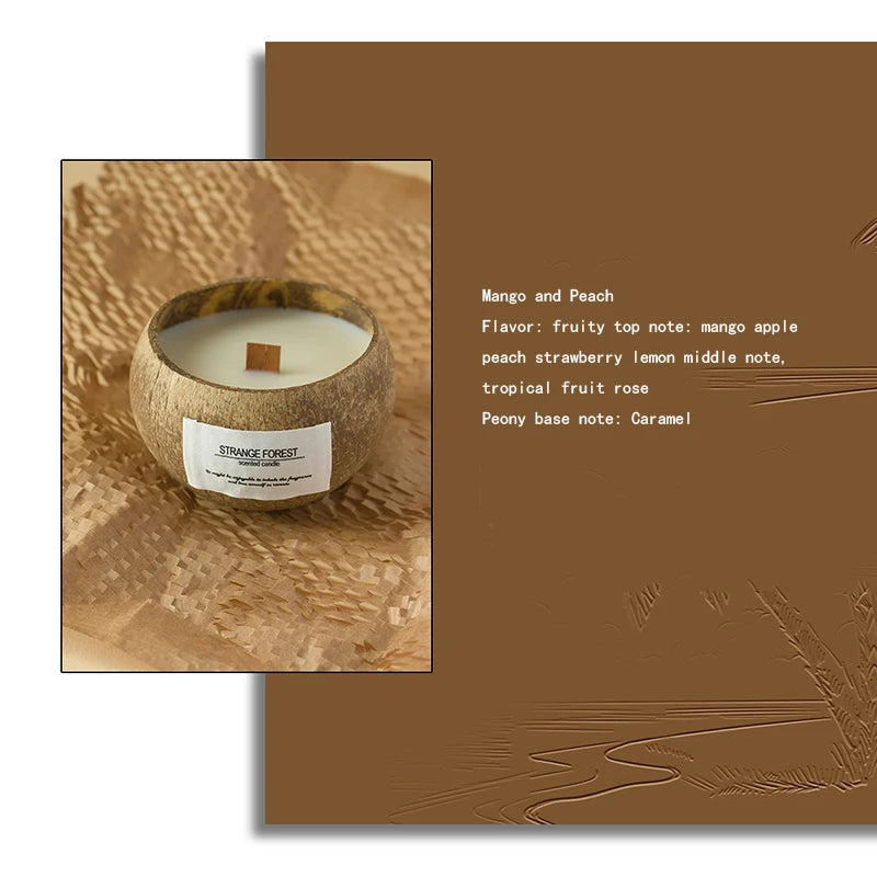 Coconut Shell Aromatherapy Candle Essential Oil Fragrance Premium Plant Wax - Your Ritual Hub 
