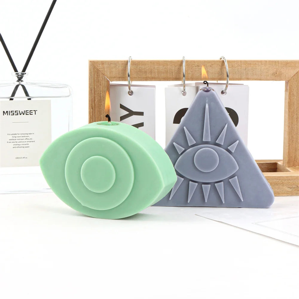 3D Evil Eye Candle Silicone Mold Psychic Geometric Art - Your Ritual Hub 