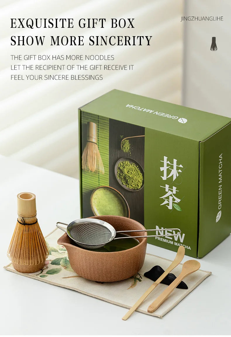 8-Piece Kiln-Fired Japanese Matcha Ceremony Set