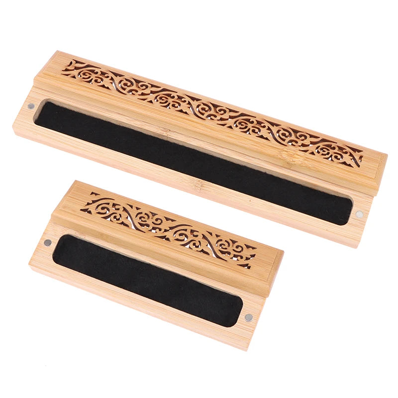 Bamboo Incense Burner Box with Ash Catcher Plate