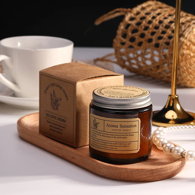 Handmade Aromatic Soy Wax Candle in Glass